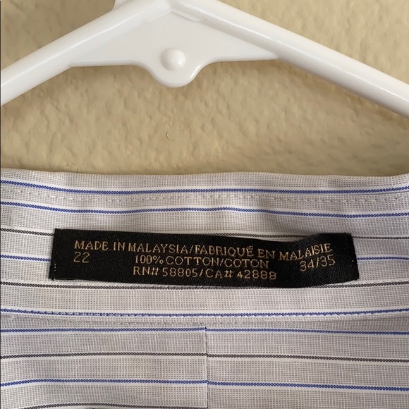 CASUAL MALE GOLD SERIES Men’s Long Sleeve Striped Button Down Size 22 NWT - Picture 3 of 9